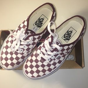 vans checkerboard maroon